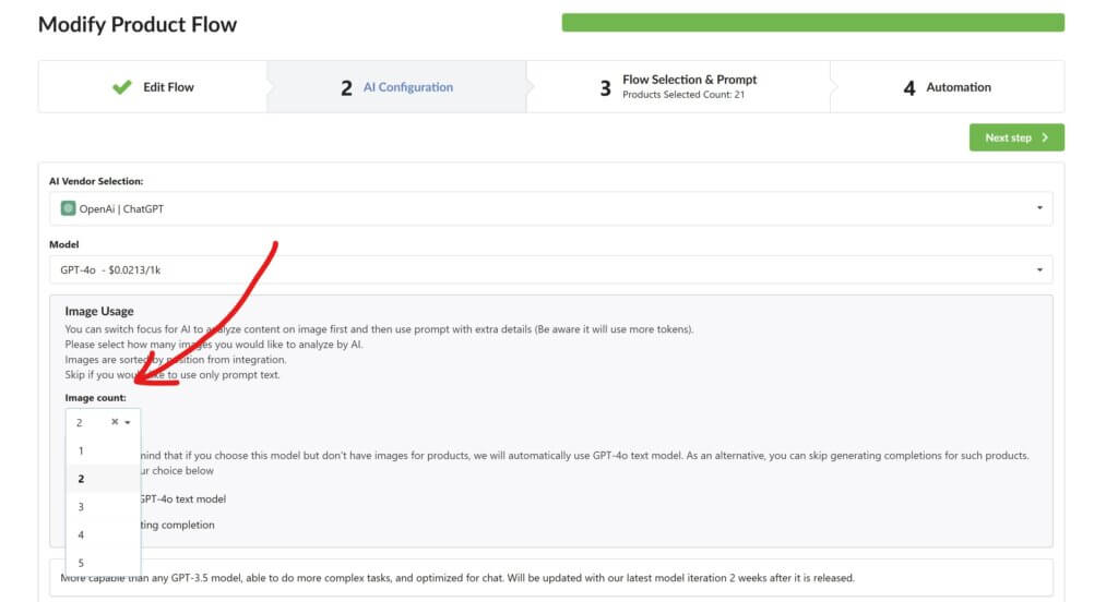 Fozzels screenshot OpenAI image count