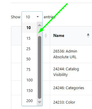Expanded pagination options in Fozzels Catalog and Flow tables
