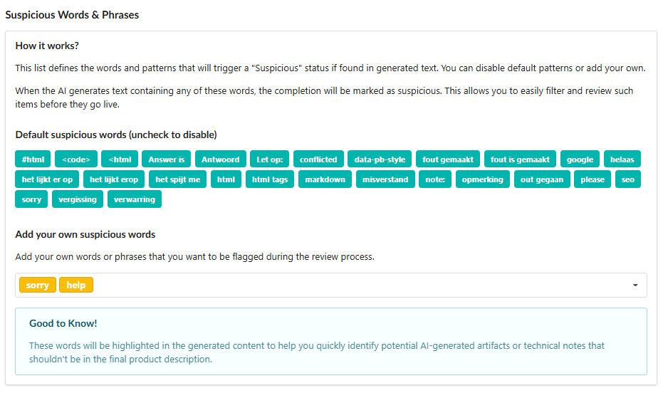 Suspicious content detection and filtering in Fozzels daily report