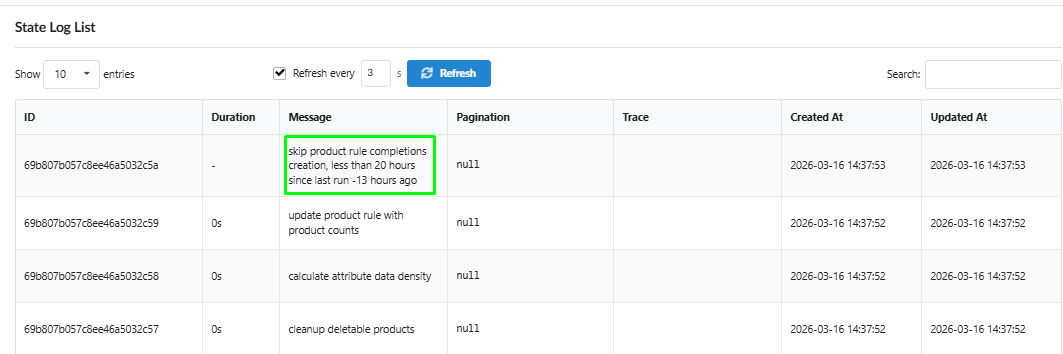 Inline filtering and manual refresh controls on the Content Completion List in Fozzels
